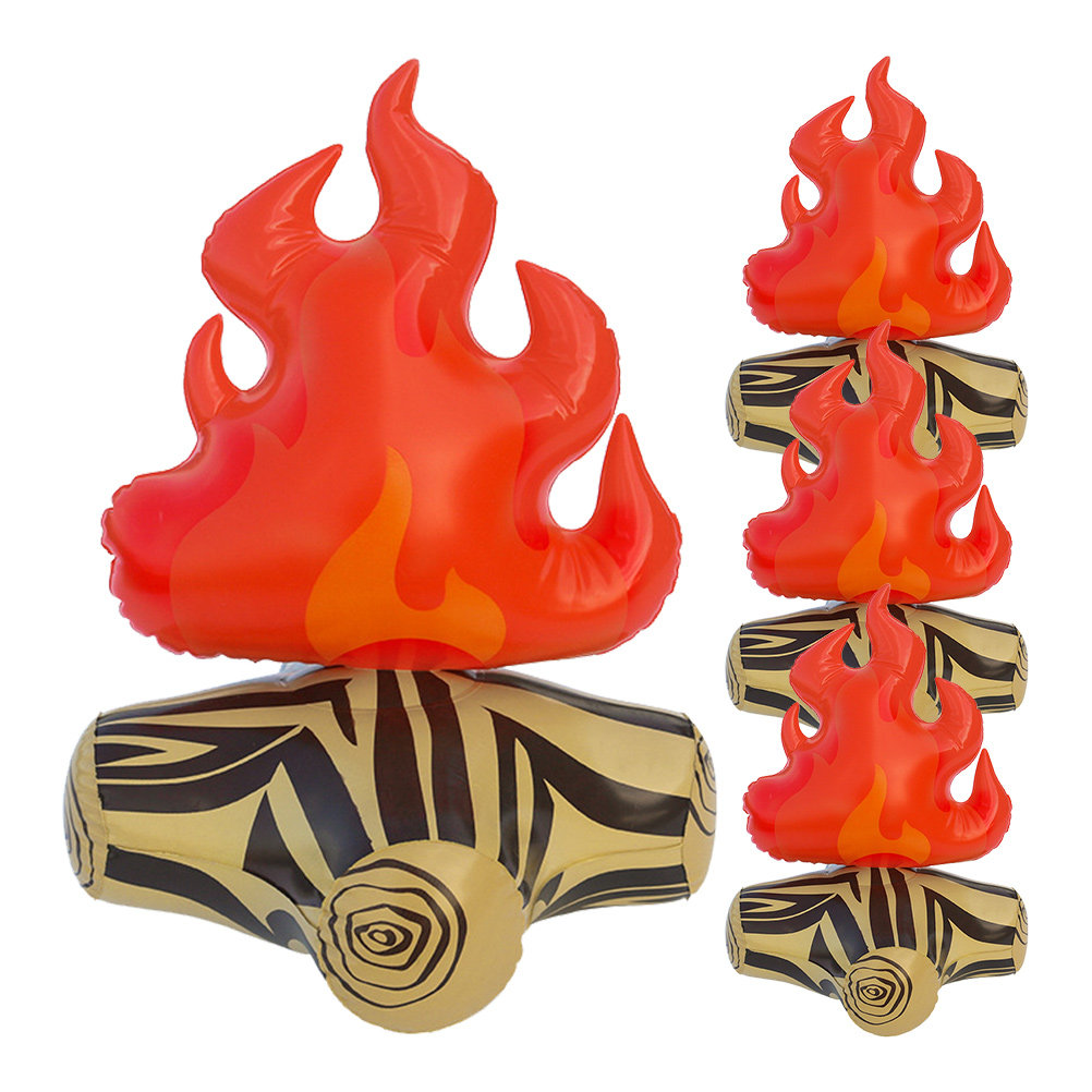 Outdoor Adventure Birthday Party - 4Pcs Compact Inflatable Campfire Prop Wear-Resistant