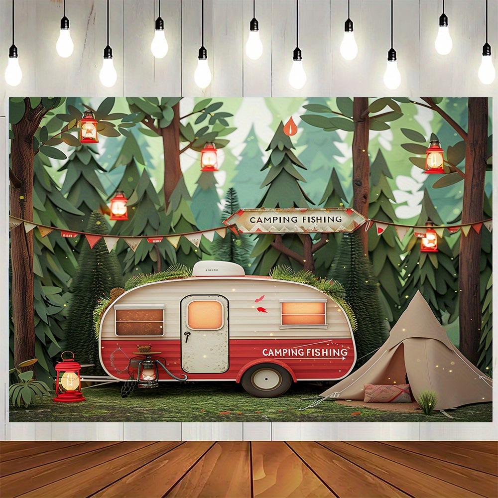 Polyester Jungle camping theme - đánh giá và giá Outdoor Adventure Birthday Party