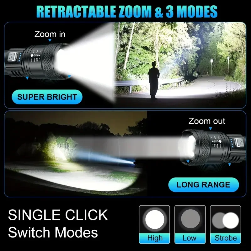 Tactical LED Flashlight 2000LM - đánh giá và giá Outdoor Adventure Trips