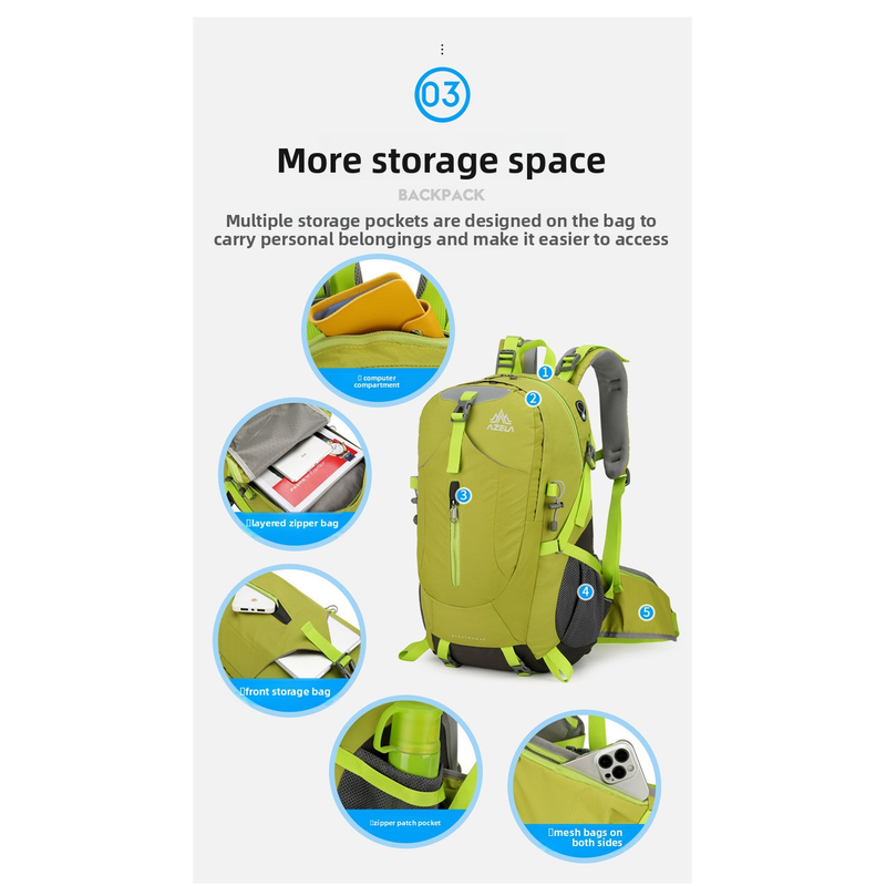 AZELA 36-55L Hiking Backpack L - đánh giá và giá Outdoor Adventure Backpack